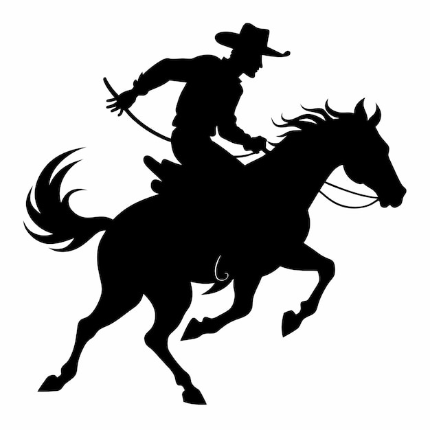 Vektor rodeo-silhouette-vektor auf isoliertem hintergrund