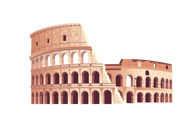 Römisches Kolosseum handgezeichneter Vektor Illustration Architektur Roms Italien
