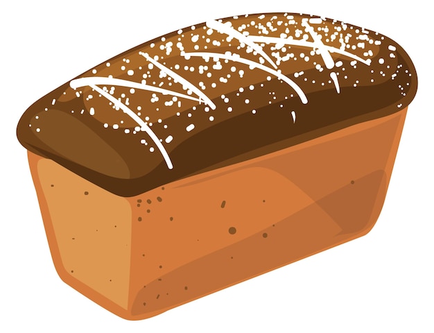 Roggenbrot laib cartoon frische bäckerei symbol