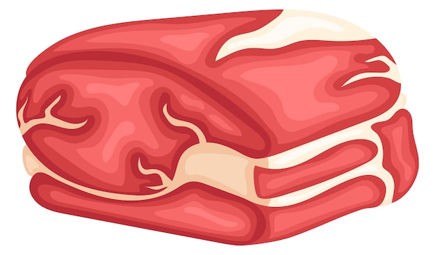 Vektor rohes fleischstück cartoon-schweinefleisch-schnitt-symbol