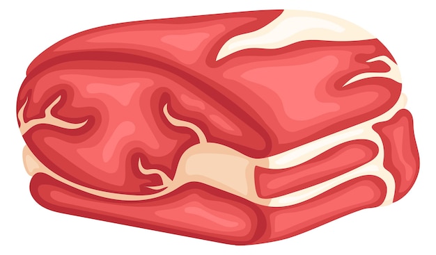 Rohes fleischstück cartoon-schweinefleisch-schnitt-symbol