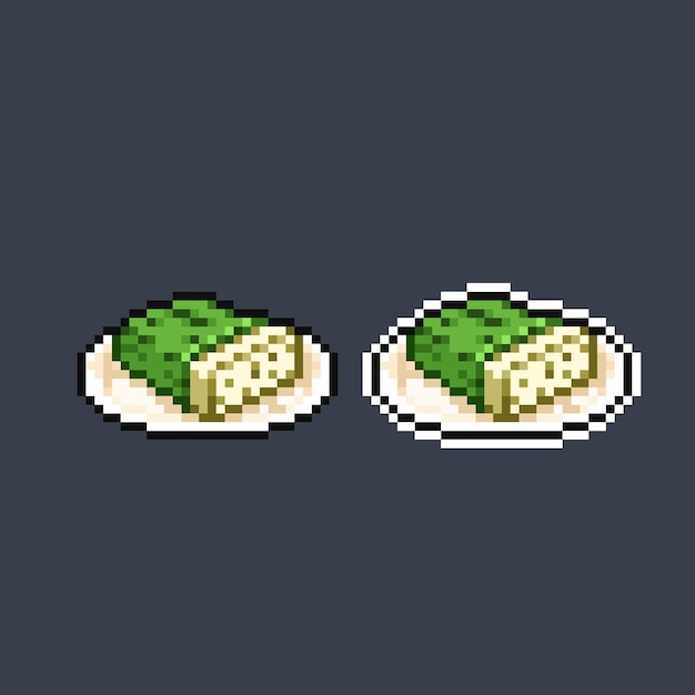 Rohes tempeh im pixel-art-stil