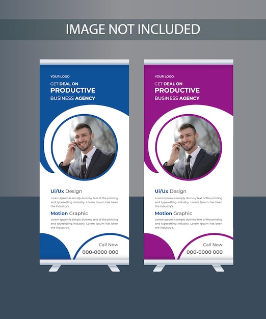 Roll-up-banner-design-vorlage und unternehmensbanner