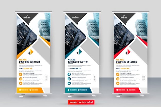 Roll-up-Banner-Design-Vorlage vertikaler abstrakter Hintergrund Pull-up-Design Corporate Xbanner