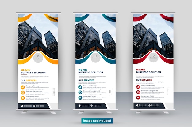 Roll-up-Banner-Design-Vorlage vertikaler abstrakter Hintergrund Pull-up-Design Corporate Xbanner