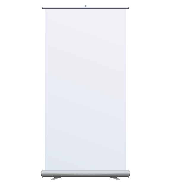 Roll-up-Banner-Stand auf isoliertem, sauberem Hintergrund09