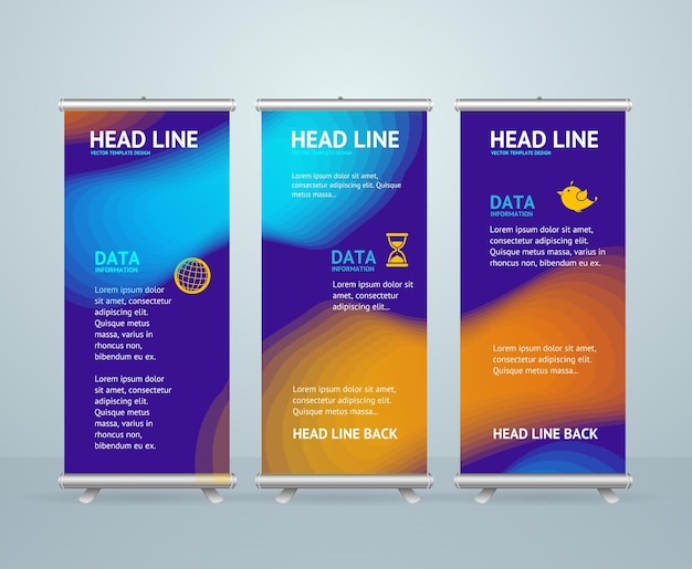 Roll-up-banner-stand-design-vorlage vektor