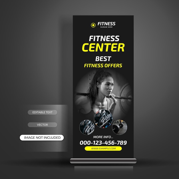 Roll-Up-Banner-Vorlage für Fitness und Fitnessstudio