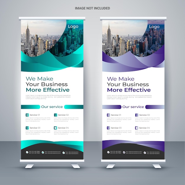 Roll-Up-Design Modernes Update-Design Neues Roll-Up-Design Corporate Design