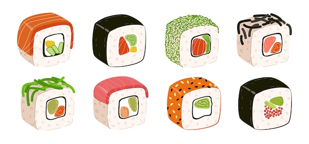 Rollenförmiges Sushi-Set