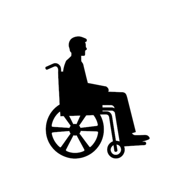 Rollstuhl-Symbol auf weißem Hintergrund Einfache Vektorillustration
