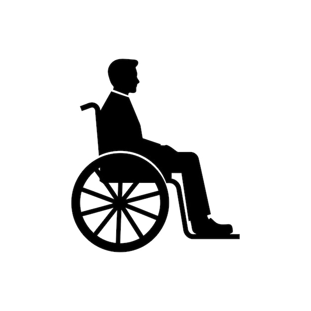 Rollstuhl-Symbol auf weißem Hintergrund Einfache Vektorillustration