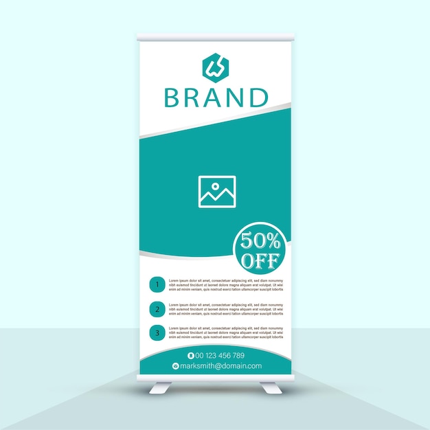 Vektor rollup-banner oder x-banner-designvorlage, krankenhaus-rollup-banner