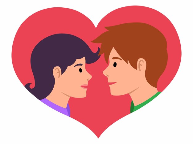 Romantiker männlicher und weiblicher avatar-charakter
