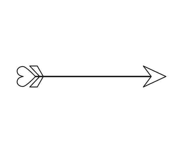 Vektor romantischer pfeil mit herz