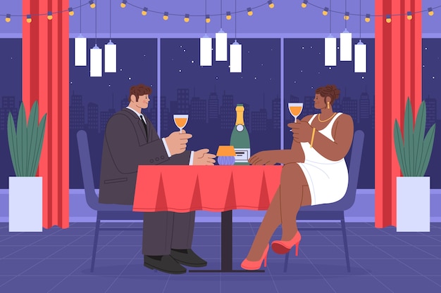 Romantisches Abendessen mit Wein