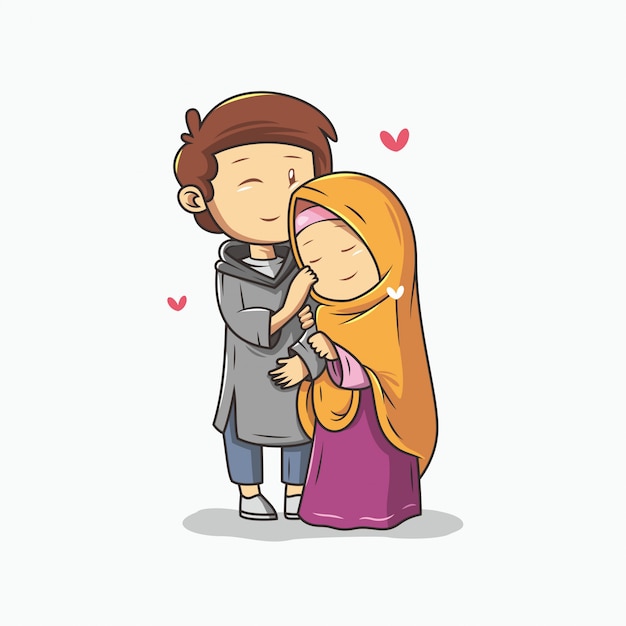 Romantisches muslimisches paar
