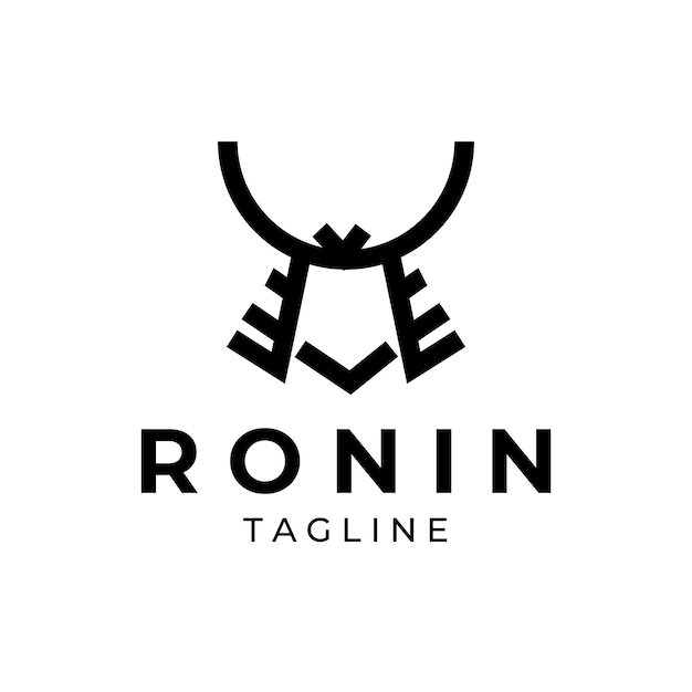 Roninsamurai-logo-linie kunstvektor-illustrationsdesign