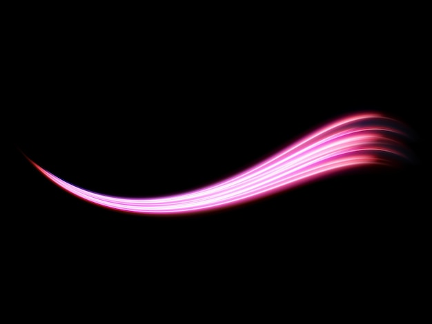 Vektor rosa abstrakte wellen-magie-linie-design-flusskurve-bewegungselement-neon-gradient-wellenlicht-effekt