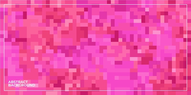 Rosa abstrakter geometrischer Pixelquadrat mit Ziegeln gedeckter Mosaikhintergrund