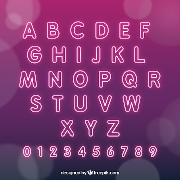 Vektor rosa alphabet von neonröhren