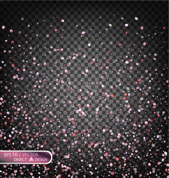 Rosa Blütenblätter fallen auf eine transparente Hintergrundvektorillustration für Designgrußkartenplakate fo