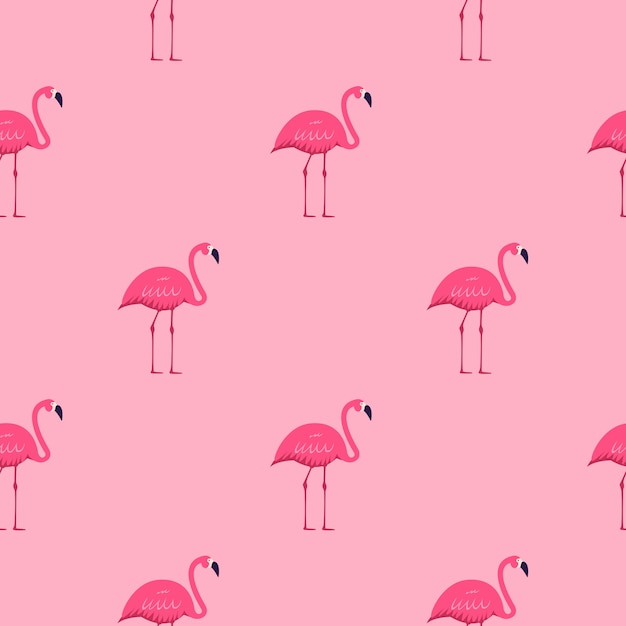 Vektor rosa flamingo nahtloser musterhintergrund. illustration