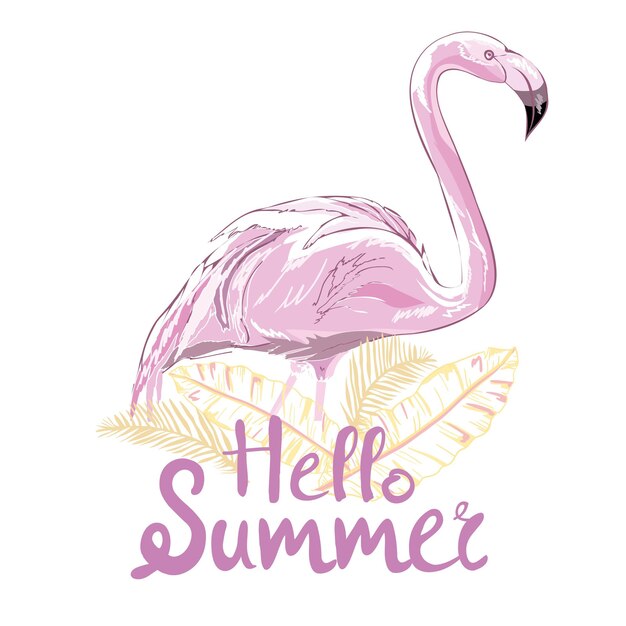 Vektor rosa flamingo-vektor-illustration