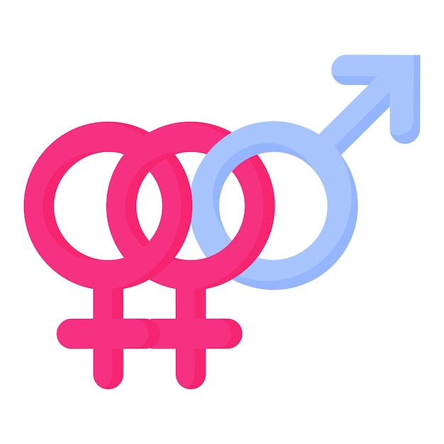 Rosa Geschlechtssymbol für bisexuell.