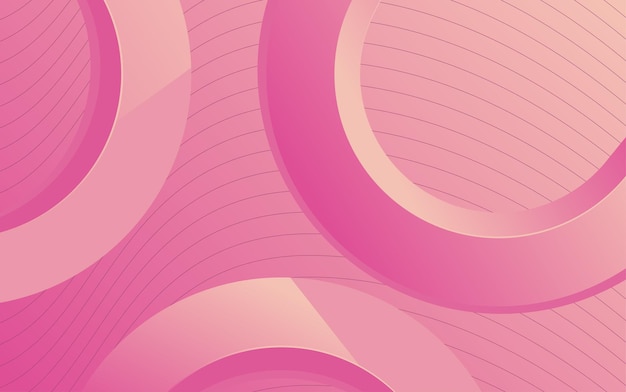 rosa Gradient abstrakter Hintergrund mit kreisförmigen geometrischen Formen und Streifen Musterdesign