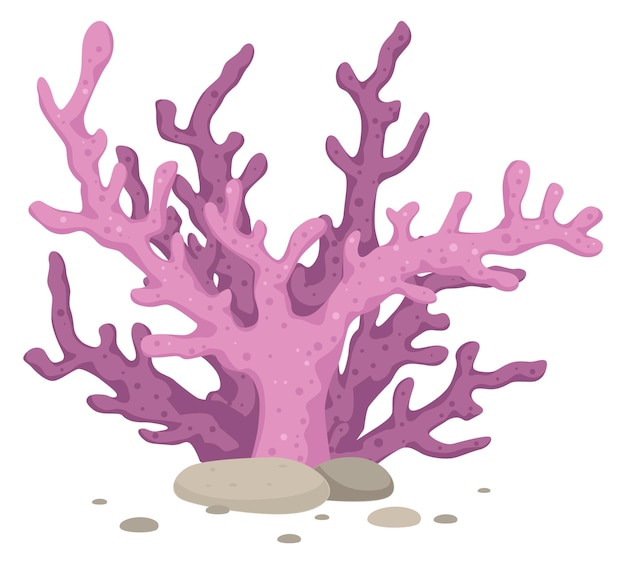 Rosa Korallenriff-Zweig Cartoon-Unterwasser-Symbol
