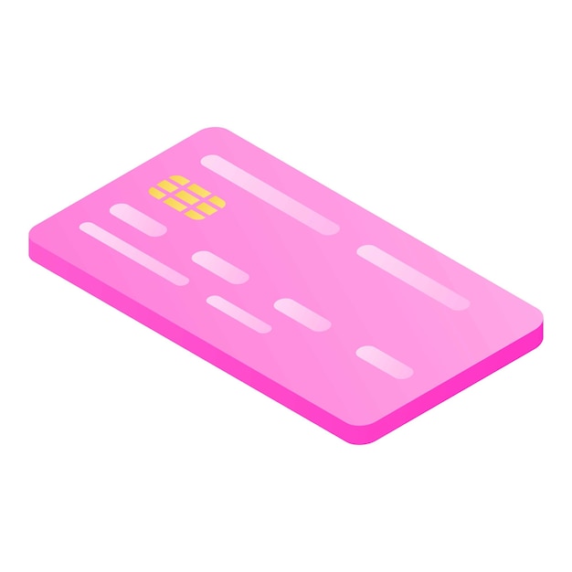 Vektor rosa kreditkartensymbol isometrisches vektorsymbol für rosa kreditkarten für webdesign isoliert auf weißem hintergrund