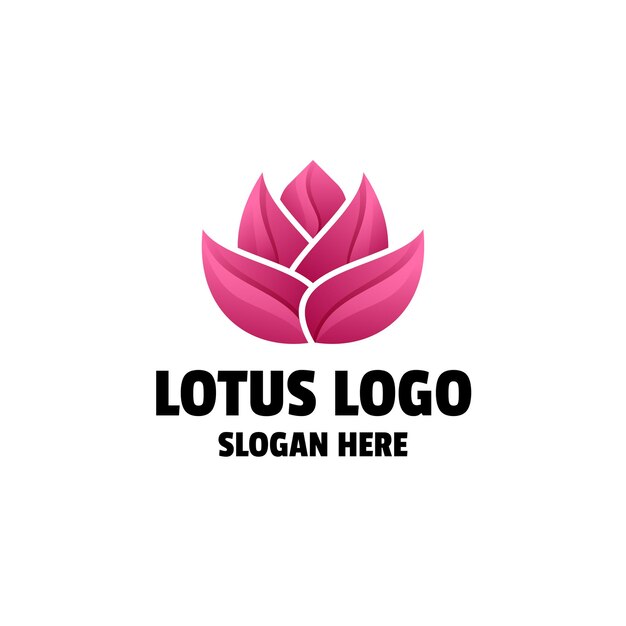 Rosa lotus farbverlauf logo vorlage