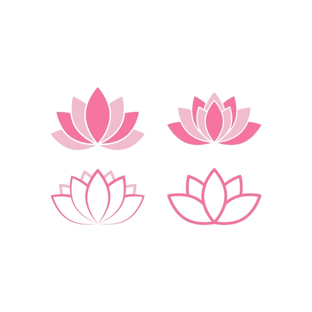 Rosa Lotus Icon Set Design Illustration isoliert