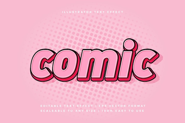 Vektor rosa retro-comic-stil-text-schrift-effekt