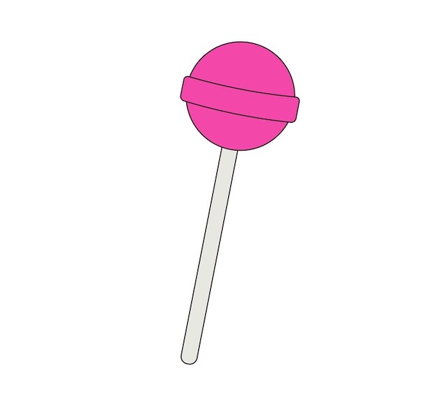 Rosa runde Lollypop-Vektorillustration im Stil der 90er Jahre