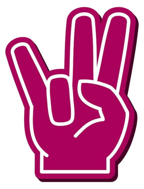 Vektor rosa schaumstoffhand sportfan-finger-symbol isoliert auf weißem hintergrund