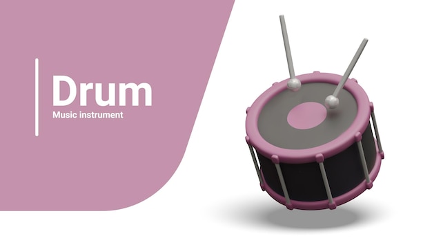Rosa schwarze große Trommel Percussion-Bassinstrument mit Schlagstöcken