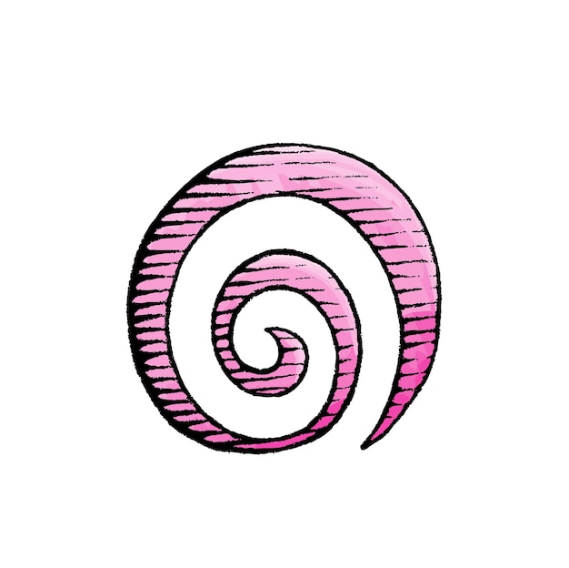 Rosa spiralgalaxie symbol scratchboard graviert vektor