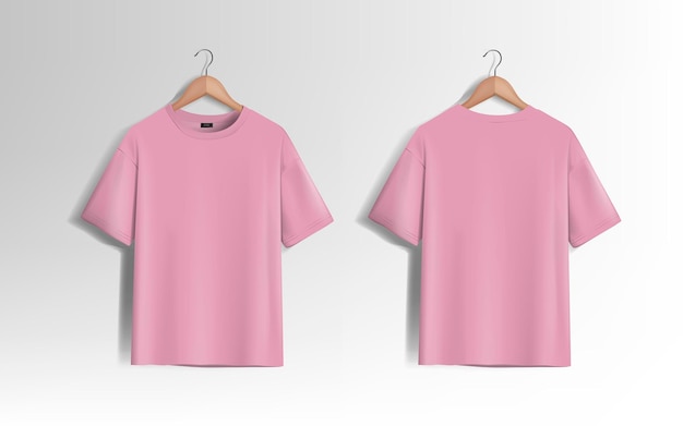Rosa unisex-leere T-Shirt stilvolles Muster Seiten natürliche Form für Design Mockup-Druck isoliert