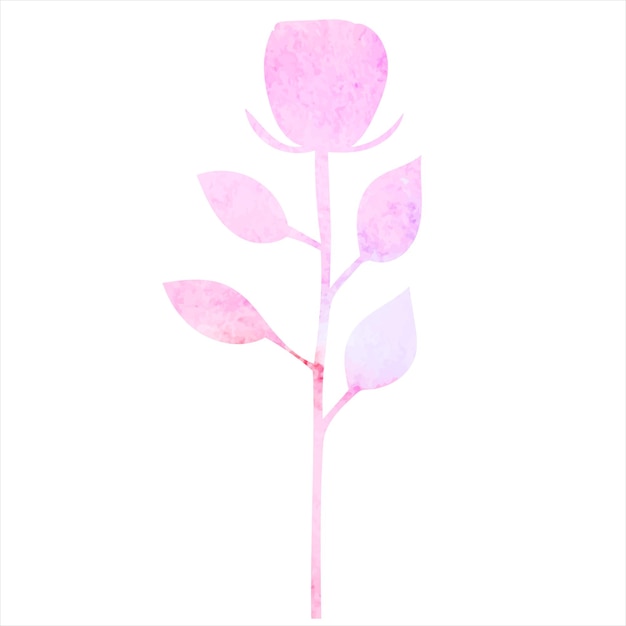 Rose Aquarell Silhouette isolierter Vektor