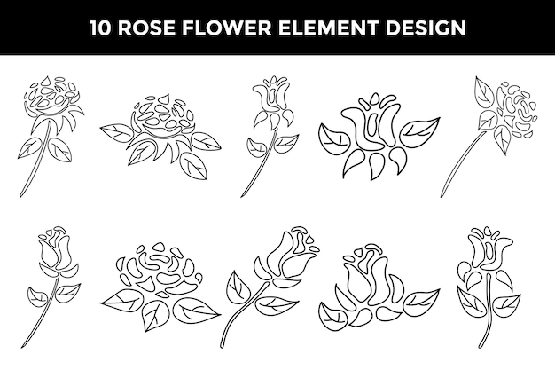 Vektor rose blume ornament elementdesign