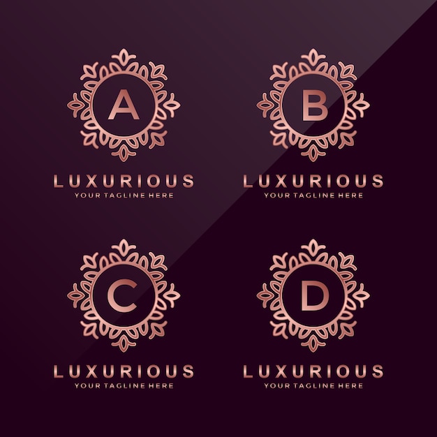 Rose gold luxus buchstaben a, b, c, d-logo