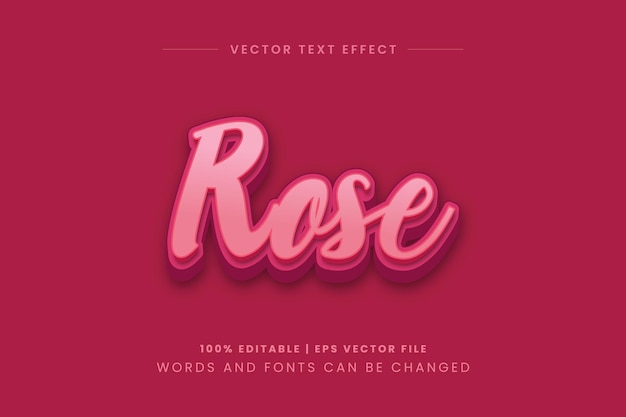 Vektor rose soft pink farbverlauf 3d-text-effekt