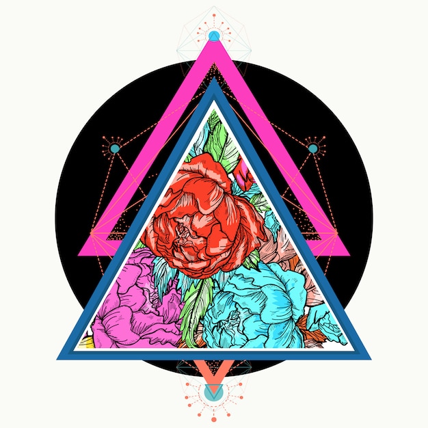 Vektor rosen in einem dreieck