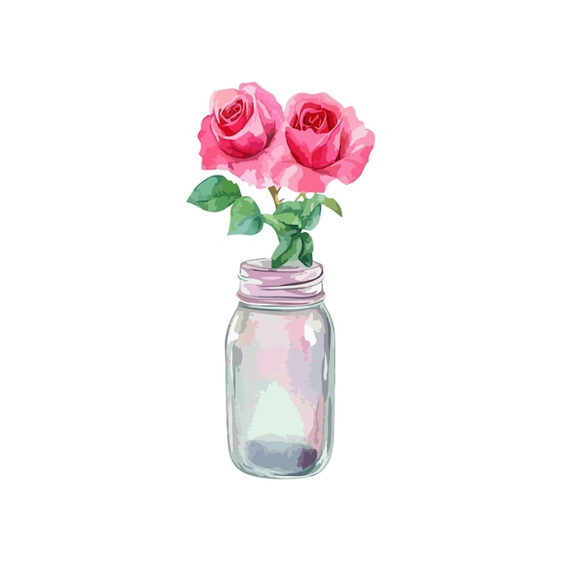Rosen in einer Vase, isoliert auf durchsichtigem Hintergrund Rosenblumendekor
