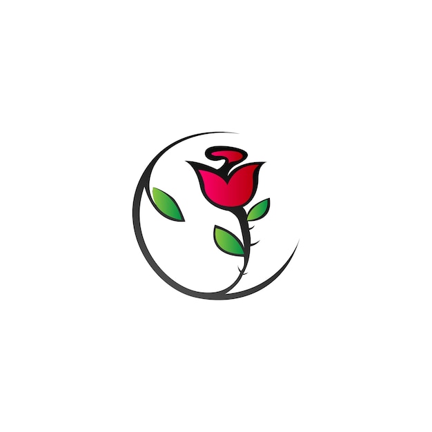 Rosen-Logo-Blumenvektor