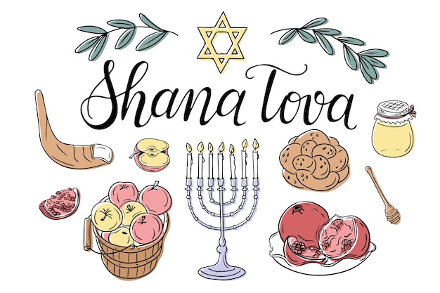 Rosh Hashanah-Ferien-Farbdoodle-Set