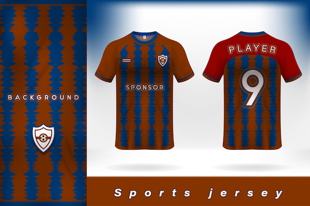 Rot-blaues sport-trikot-template-design