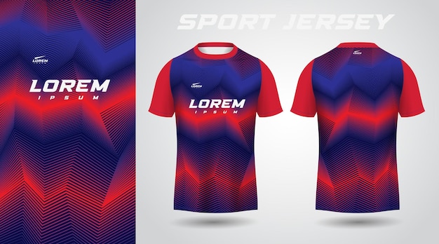 Rot-blaues sporttrikot-design